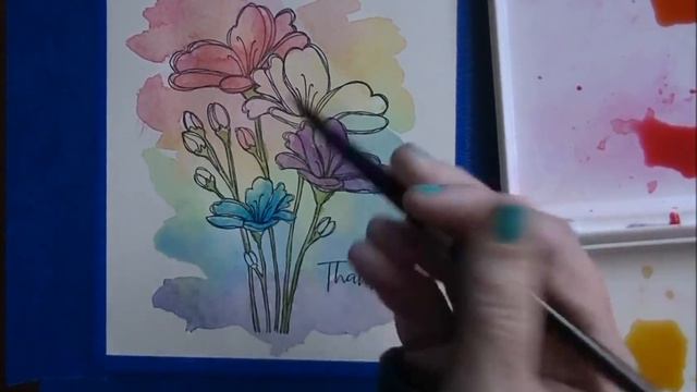 Watercolour - Simon Says Stamp - Bouquet of Thanks смотреть онлайн