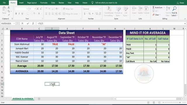 How to Use AVERAGE and AVERAGEA Function in Excel смотреть онлайн