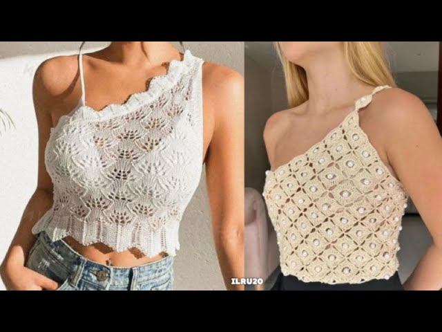 Интересные топы спицами,крючком на лето - идеи- knitting смотреть онлайн