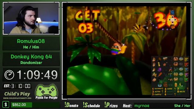 Pixels For People 2022 - Donkey Kong 64 (Randomizer) By Romulus08
