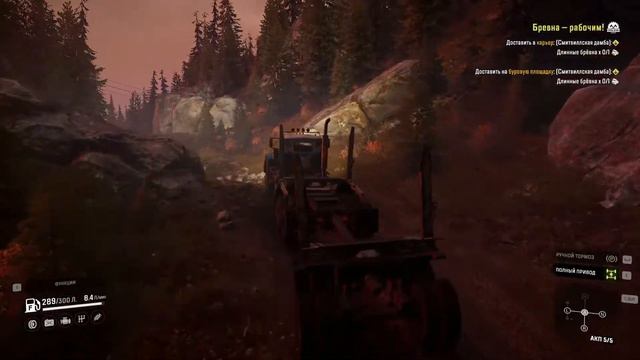 SnowRunner (на пк) Получил новый грузовик и проехал на нем по говну! смотреть онлайн