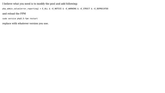 with nginx with php-fpm, how do i turn off php warnings in the error log of nginx? смотреть онлайн