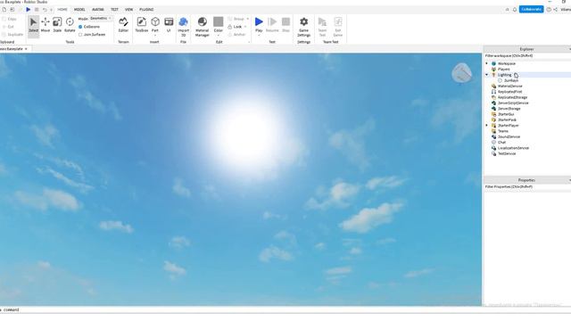 Как сделать красивое солнце, Небо. В RobloxStudio