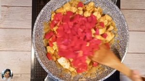 Быстрый вкусный ужин в одной сковороде. Кус-кус с овощами и курицей.