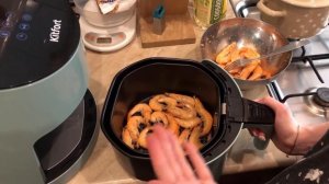 Королевские креветки в аэрогриле Kitfort KT-2216