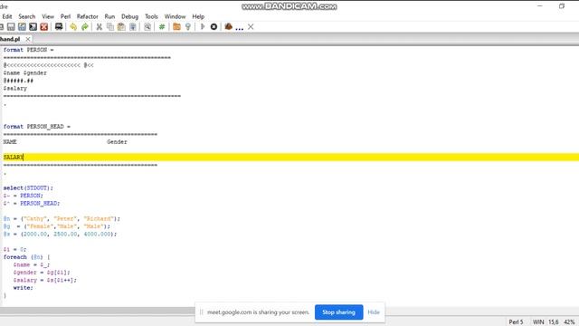 Heading Format in Padre Perl смотреть онлайн