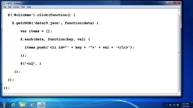 Using jQuery to Retrieve JSON via AJAX || Module 9 & Lesson 6 || jQuery || Earning Tutor смотреть онлайн