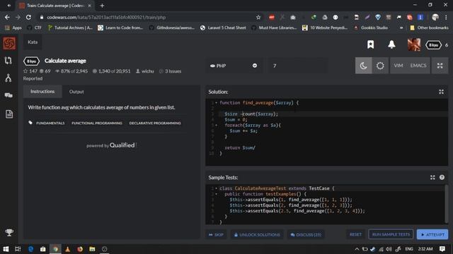 Codewars PHP - Calculate average (8 kyu) смотреть онлайн