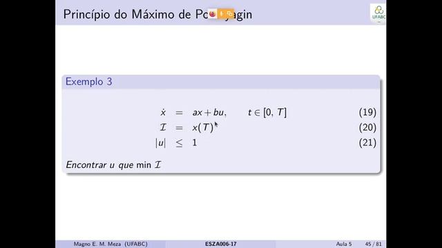 Aula semana 7 - Parte 1 - Teoria de Controle Ótimo смотреть онлайн