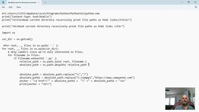 Python: Read current directory recursively print file paths as html links. смотреть онлайн