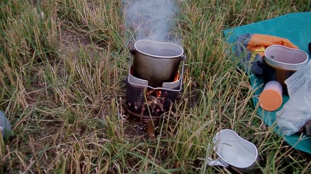 Печь - щепочница ИЗ котелка. Модификация, второй прогон. смотреть онлайн