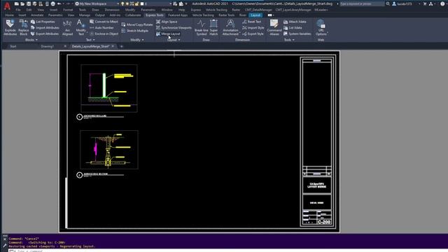 Merge Layouts in AutoCAD смотреть онлайн