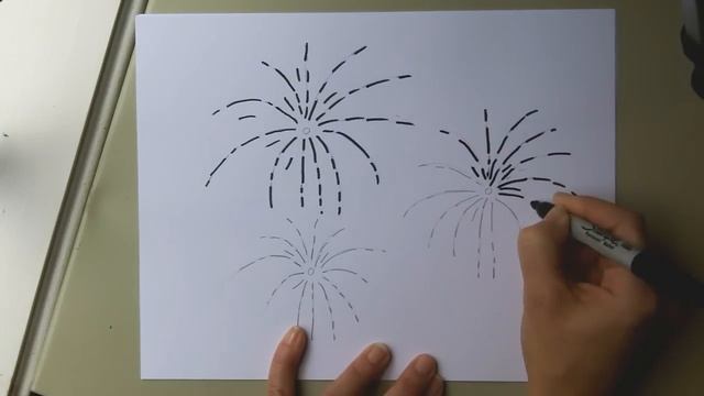 How To Draw Fireworks - Easy Drawing Lesson
