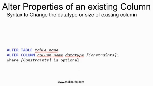 SQL Chapter 12- Alter Statement - Add Column, Drop Column, Alter Column смотреть онлайн