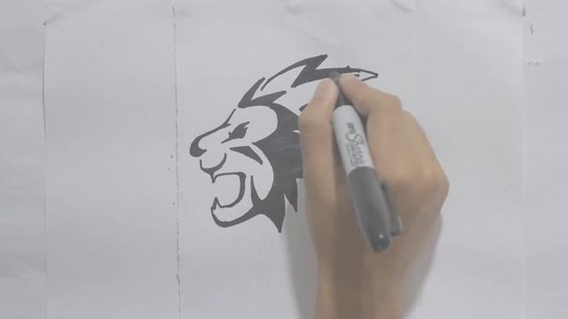 Ep. 115 - How to draw lion head tribal tattoo design #2 смотреть онлайн