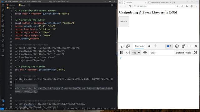 Manipulating & Event Listeners In DOM - Day 22 | JS | Tamil смотреть онлайн
