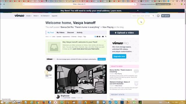 Как загрузить видео на Vimeo.com ?