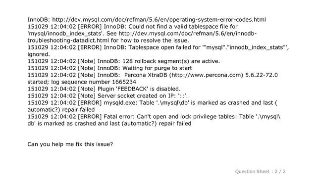 MySQL : xampp mysql and phpmyadmin dont work смотреть онлайн
