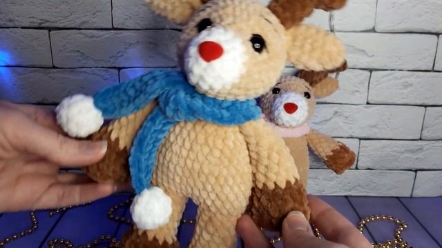 Олень крючком из плюшевой пряжи смотреть онлайн