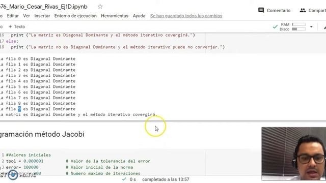 Explicación del Método Jacobi mediante desarrollo en Python смотреть онлайн