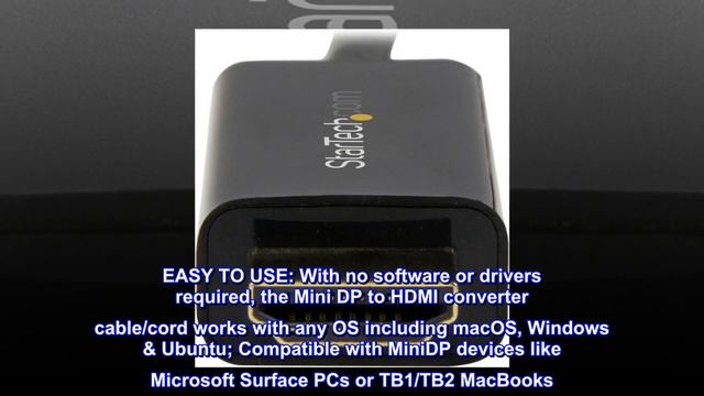 StarTech.com 6ft Mini DisplayPort to HDMI Cable - 4K 30hz Monitor Adapter Cable - mDP PC or Macbook смотреть онлайн