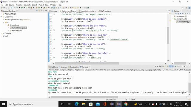 JAVA assignment 2 смотреть онлайн