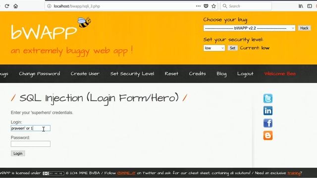 BWAPP SQL INJECTION (LOGIN FORM/HERO) смотреть онлайн