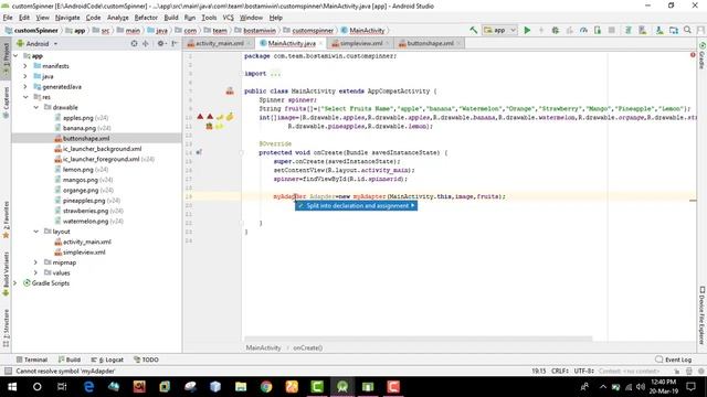 custom spinner in android studio смотреть онлайн