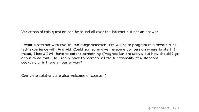 Android : Android Seekbar with two thumbs смотреть онлайн