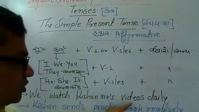 Simple Present Tense - Affirmative [Gujarati to English] | Angel English Academy | Kishan Sir смотреть онлайн