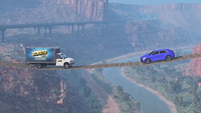 Cars vs Suspension Bridge ▶️ BeamNG Drive смотреть онлайн