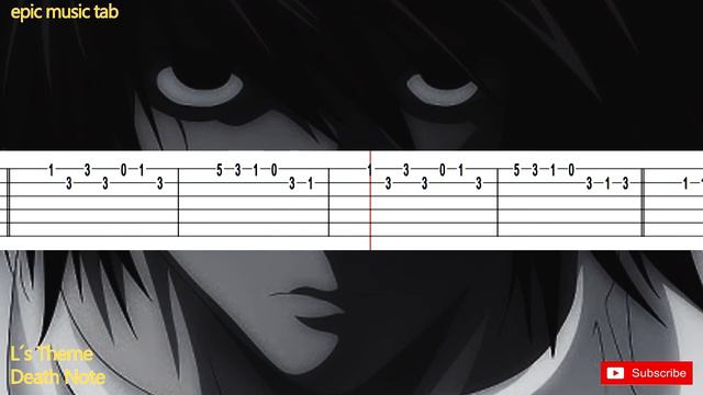 L´s Theme - Death Note OST - Guitar Tab Tutorial - How to play - lesson - acoustic - Piano - Anime смотреть онлайн