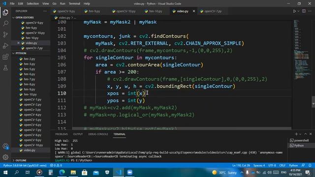 Window control by tracking object using openCV with python смотреть онлайн