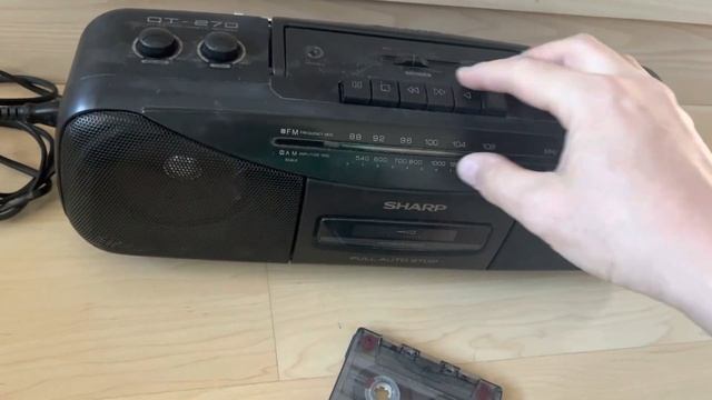 Sharp QT-270H(BK) Stereo Radio Cassette Player Vintage Boombox Device