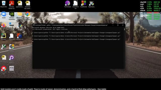 Change Wallpaper with Live Stock Prices and Random Quotes using Python [Windows 7/10/11] смотреть онлайн