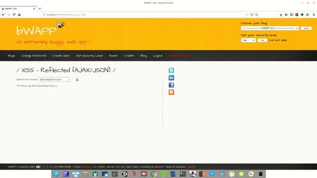 BWAPP - Cross-Site-Scripting - Reflected (AJAX/JSON) - #3
