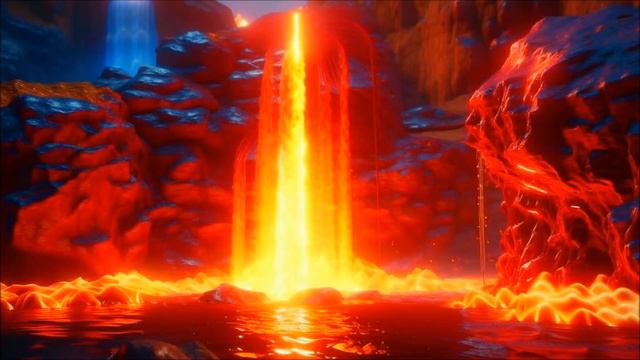 Огненный водопад. Fiery Waterfall.