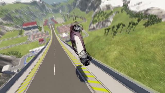 С трамплина на большой скорости в BeamNG drive смотреть онлайн