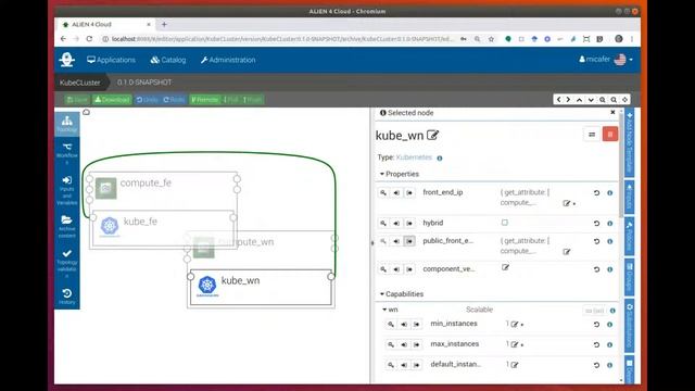 Visual Composition of Kubernetes cluster with Alien4Cloud and Deployment to the PaaS Orchestrator смотреть онлайн