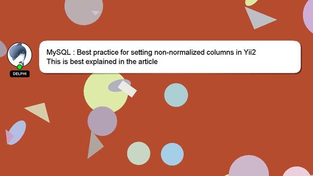 MySQL : Best practice for setting non-normalized columns in Yii2 смотреть онлайн