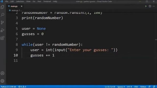 Perfect number guess using Python. Python Fun project. смотреть онлайн