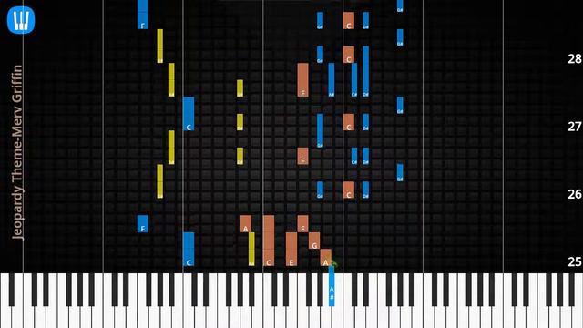 🎹Jeopardy Theme, Solo & Chord, Merv Griffin, Synthesia Piano смотреть онлайн
