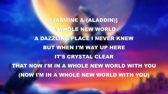 Mena Massoud & Naomi Scott - A Whole New World (Aladdin 2019) || Lyrics Video смотреть онлайн