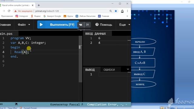 1. Операторы Pascal / ввод / вывод смотреть онлайн