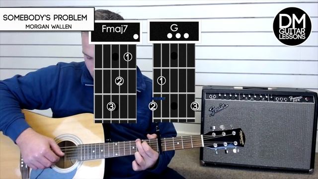 Somebody's Problem (Morgan Wallen) - Guitar Tutorial/ Lesson смотреть онлайн