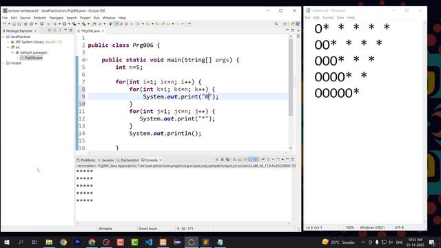 Java Star Pattern Program 005 | How to solve pattern program in JAVA | How to Print Pattern in Java смотреть онлайн