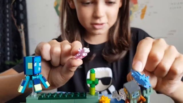 Lego Minecraft 21180 The Guardian Battle обзор на русском языке