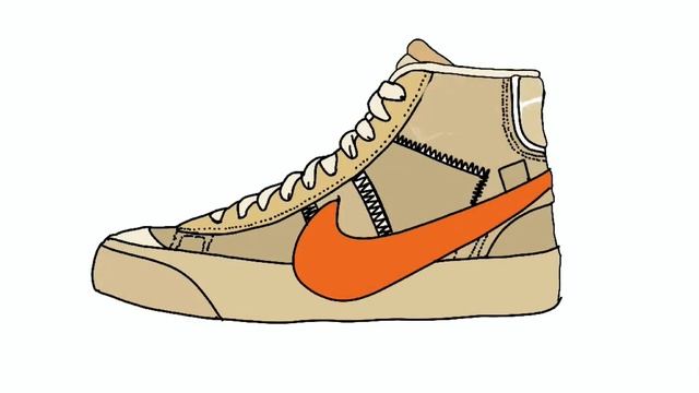 #timelapse Sketch Nike blazer off White iPad 7 смотреть онлайн