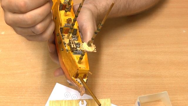 Корабль из спичек, ч.7, «Марсовые площадки» | Моделирование с УФ смолой смотреть онлайн