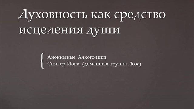 Духовность как средство исцеления души. Спикерское АА. Иона. Домашняя группа Лоза смотреть онлайн